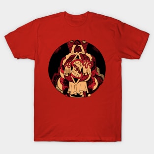 Red and Cream Circle of Ornament T-Shirt